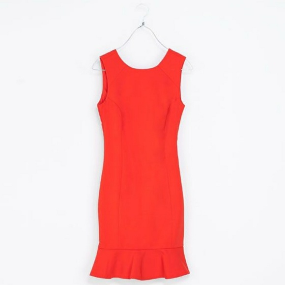 ZARA TUBE DRESS WITH RUFFLE HEM - Picture 7 of 7